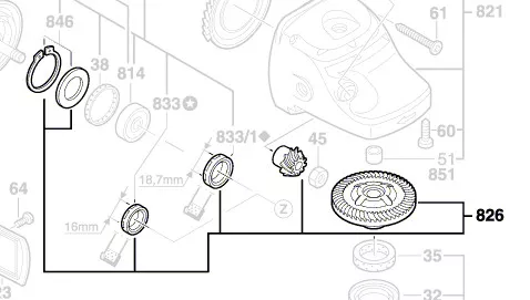 Couronne d´angle réf. 1 600 A00 3FE BOSCH